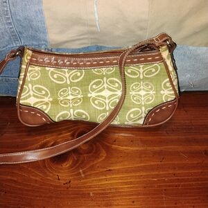 Elegant Brown and Green Shoulder Bag
